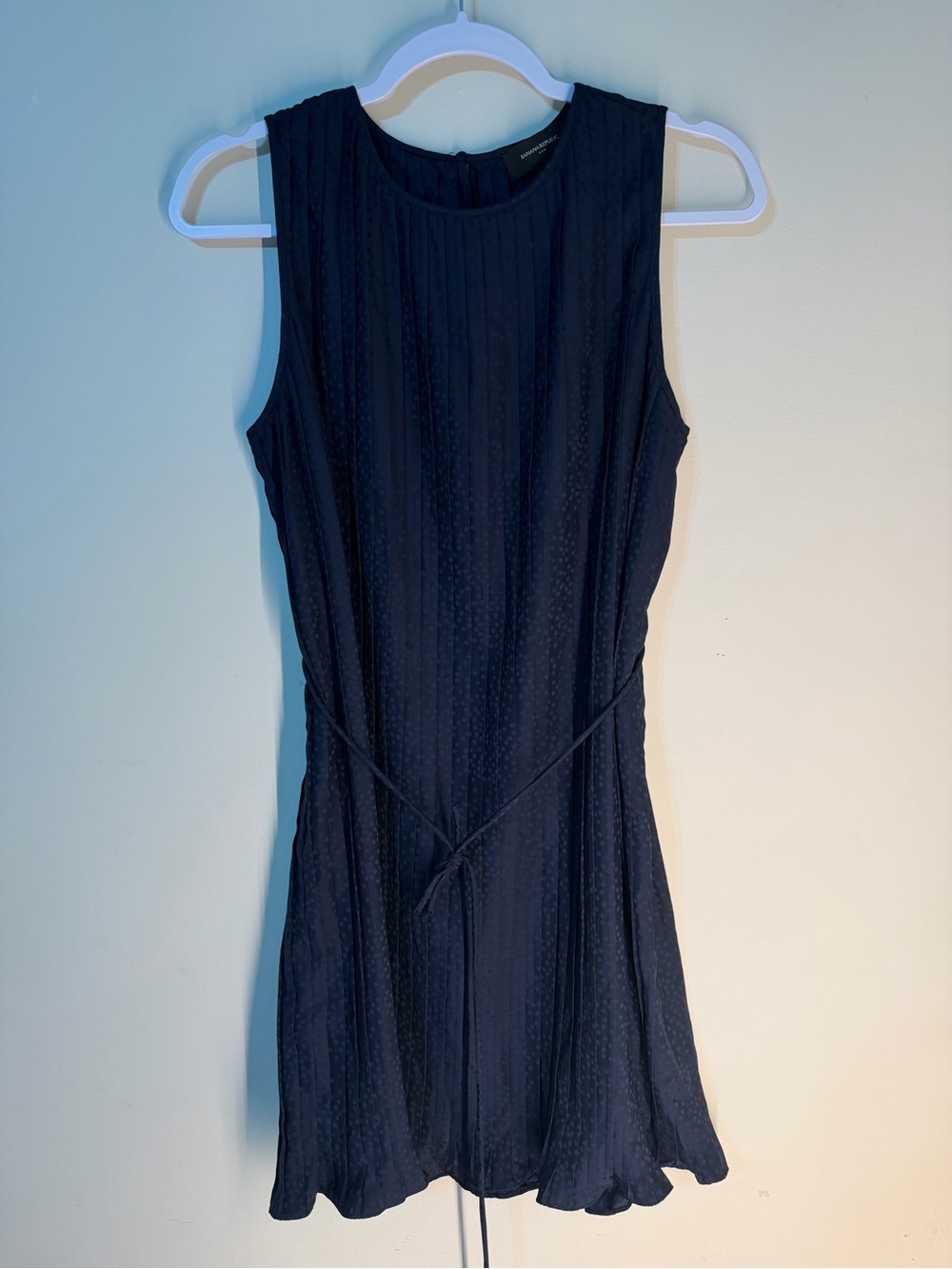 Banana Republic Navy Sleeveless Textured A-Line Dress